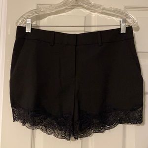 Lace trim trouser shorts
